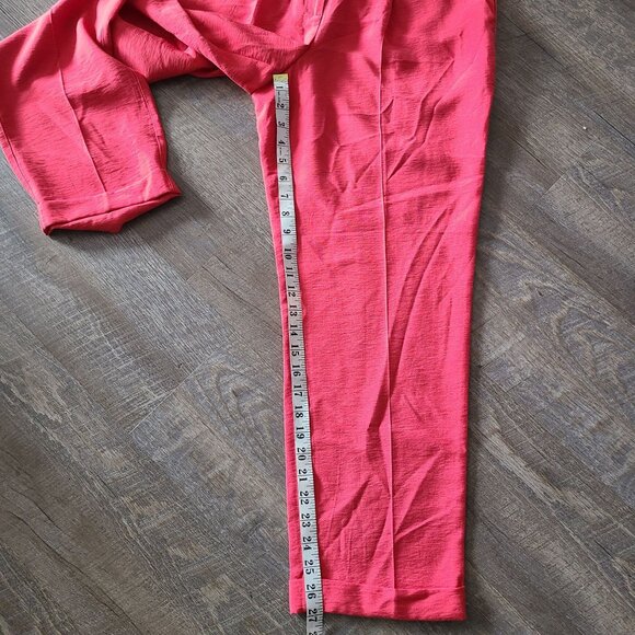 LOFT US Womens Size 8 Salmon Orange Red Tapered Leg Pants Lightweight NEW - Picture 10 of 12